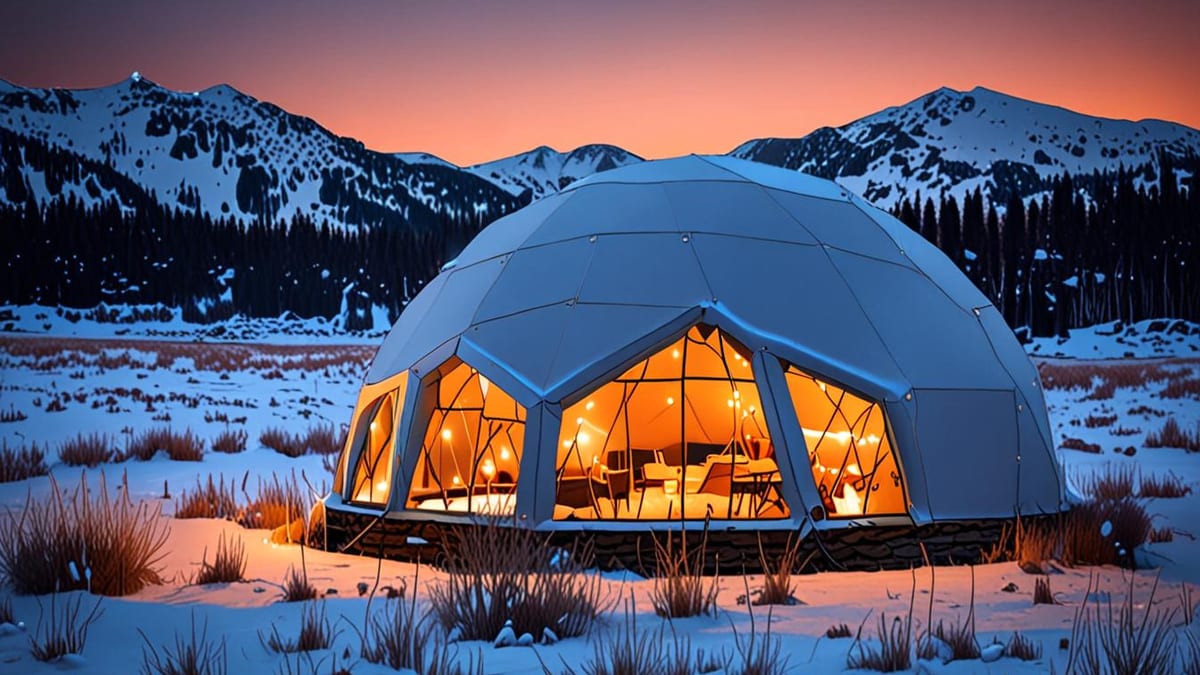 glamping domes in winter